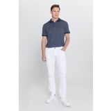 AC&Co / Altınyıldız Classics Erkek Beyaz Diz İzi Yapmayan 360 Derece Her Yöne Esneyen Slim Fit Diyagonal Desenli Esnek Pantolon