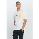 AC&Co / Altınyıldız Classics Erkek Beyaz Loose Fit Bol Kesim %100 Pamuk Slogan Baskılı Yumuşak Dokulu Bisiklet Yaka Tişört