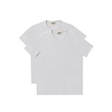 AC&Co / Altınyıldız Classics Erkek Beyaz Slim Fit Dar Kesim Bisiklet Yaka %100 Pamuk 2'Li Düz Tişört Paketi Beyaz, 2XL