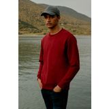 AC&Co / Altınyıldız Classics Erkek Bordo Standart Fit Normal Kesim Içi Polarlı 3 Iplik Bisiklet Yaka Pamuklu Sweatshirt