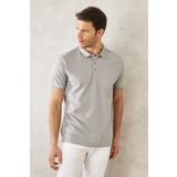 AC&Co / Altınyıldız Classics Erkek Çekmeyen Pamuklu Kumaş Regular Fit Rahat Kesim Gri Kıvrılmaz Polo Yaka Cepli Tişört