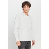 AC&Co / Altınyıldız Classics Erkek Gri %100 Pamuk Triko Sweatshirt Uzun Kollu Slim Fit Dar Kesim Polo Yaka Jakarlı