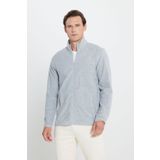 AC&Co / Altınyıldız Classics Erkek Gri Anti-pilling Tüylenme Yapmayan Standart Fit Normal Kesim Dik Yaka Sweatshirt Polar Ceket