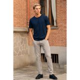 AC&Co / Altınyıldız Classics Erkek Gri Diz İzi Yapmayan 360 Derece Her Yöne Esneyen Slim Fit Diyagonal Desenli Esnek Pantolon