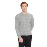 AC&Co Altınyıldız Classics Erkek Gri Melanj Standart Fit Bisiklet Yaka Jakarlı Triko Kazak 2XL