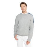 AC&Co Altınyıldız Classics Erkek Gri Melanj Standart Fit Bisiklet Yaka Jakarlı Triko Kazak XL