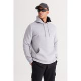 AC&Co / Altınyıldız Classics Erkek Gri Melanj Standart Fit Normal Kesim Kapüşonlu Kanguru Cepli Pamuklu Sweatshirt Gri