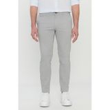 AC&Co / Altınyıldız Classics Erkek Grı Pamuklu Slim Fit Dar Kesim Armürlü Yan Cepli Esnek Casual Pantolon Gri