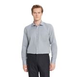 AC&Co Altınyıldız Classics Erkek Gri Pamuklu Tailored Slim Fit Klasik Yaka Armürlü Cepli Gömlek S Beden