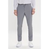 AC&Co / Altınyıldız Classics Erkek Grı Slim Fit Dar Kesim Beli Bağlamalı Yan Cep Gofre Desenli Pantolon