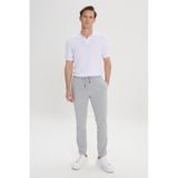 AC&Co / Altınyıldız Classics Erkek Grı Slim Fit Dar Kesim Beli Bağlamalı Yan Cepli Pantolon