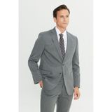 AC&Co / Altınyıldız Classics Erkek Grı Slim Fit Dar Kesim Mono Yaka Takım Elbise Gri