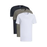 Ac&Co / Altınyıldız Classics Erkek Hakı-sıyah-beyaz Slim Fit Bisiklet Yaka 3'lü %100 Pamuk Tişört Paketi Hakı-sıyah-beyaz Haki - Siyah - Beyaz