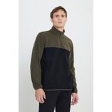 AC&Co / Altınyıldız Classics Erkek Hakı-sıyah Standart Fit Dik Yaka İçi Polarlı Çift Renk Polar Sweatshirt Hakı-sıyah
