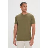 AC&Co / Altınyıldız Classics Erkek Haki Slim Fit Dar Kesim Bisiklet Yaka Kısa Kollu Yumuşak Tuşeli Basic Tişört