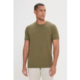 AC&Co / Altınyıldız Classics Erkek Haki Slim Fit Dar Kesim Modal Bisiklet Yaka Yumuşak Tuşeli Esnek Basic Tişört
