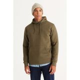 AC&Co / Altınyıldız Classics Erkek Haki Standart Fit Normal Kesim Kapüşonlu Kanguru Cepli Pamuklu Sweatshirt Haki