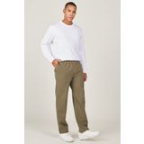 AC&Co / Altınyıldız Classics Erkek Haki Standart Fit Normal Kesim Pamuklu Beli Bağlamalı Yan Cepli Jogger Örme Pantolon