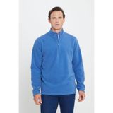 AC&Co / Altınyıldız Classics Erkek Indigo Anti-pilling Tüylenme Yapmayan Standart Fit Dik Yaka Soğuk Geçirmez Polar Sweatshirt