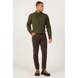 AC&Co / Altınyıldız Classics Erkek Kahverengı Slim Fit Dar Kesim 5 Cepli Desenli Esnek Pantolon Kahverengi