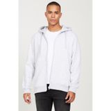 AC&Co / Altınyıldız Classics Erkek Kar Melanj Standart Fit Normal Kesim Kapüşonlu Fermuarlı Sweatshirt Kar Beyaz
