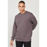 Ac&co / Altınyıldız Classics Erkek Koyu Gri Oversize Bol Kesim 3 İplik Bisiklet Yaka Pamuklu Sweatshirt