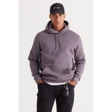 AC&Co / Altınyıldız Classics Erkek Koyu Gri Standart Fit Normal Kesim Kapüşonlu Kanguru Cepli Pamuklu Sweatshirt Koyu Gri