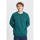 AC&Co / Altınyıldız Classics Erkek Koyu Yesıl Standart Fit Normal Kesim İçi Polarlı Bisiklet Yaka Sweatshirt Koyu Yeşil