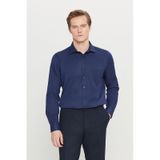 AC&Co / Altınyıldız Classics Erkek Lacı Pamuklu Tailored Slim Fit Dar Kesim Klasik Yaka Armürlü Cepli Gömlek Lacı