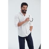 AC&Co / Altınyıldız Classics Erkek Lacı Slim Fit Dar Kesim Beli Bağlamalı Yan Cep Gofre Desenli Pantolon Lacivert