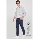 AC&Co / Altınyıldız Classics Erkek Lacivert Diz İzi Yapmayan Slim Fit Dar Kesim 5 Cep Pamuklu Kanvas Esnek Casual Pantolon
