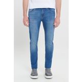 AC&Co / Altınyıldız Classics Erkek Lacivert Ekstra Slim Fit Dar Kesim Rıss Pamuklu Esnek Denim Jean Kot Pantolon