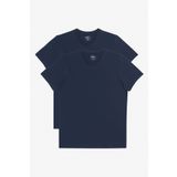 AC&Co / Altınyıldız Classics Erkek Lacivert-lacivert 2'li V Yaka %100 Pamuk Slim Fit Dar Kesim Basic Tişört