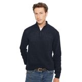 AC&Co Altınyıldız Classics Erkek Lacivert Pamuklu Standart Fit Bato Yaka Jakarlı Triko Kazak XL