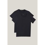 AC&Co / Altınyıldız Classics Erkek Lacivert Slim Fit Dar Kesim Bisiklet Yaka %100 Pamuk 2'li Tişört Paketi