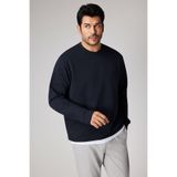 AC&Co / Altınyıldız Classics Erkek Lacivert Standart Fit Normal Kesim 2 İplik Pamuklu Bisiklet Yaka Sweatshirt