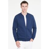 AC&Co / Altınyıldız Classics Erkek Lacivert Standart Fit Normal Kesim İçi Polarlı Kolej Yaka Pamuklu Sweatshirt Ceket