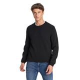 AC&Co Altınyıldız Classics Erkek Pamuklu Standart Fit Bisiklet Yaka Jakarlı Triko Kazak Siyah 2XL