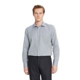 AC&Co Altınyıldız Classics Erkek Pamuklu Tailored Slim Fit Klasik Yaka Armürlü Cepli Gömlek Gri M Beden