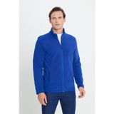 AC&Co / Altınyıldız Classics Erkek Saks Anti-Pilling Tüylenme Yapmayan Standart Fit Bato Yaka Sweatshirt Polar Ceket