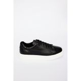 AC&Co / Altınyıldız Classics Erkek Sıyah %100 Deri Rahat Taban Esnek Sneaker Ayakkabı Siyah
