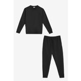 AC&Co / Altınyıldız Classics Erkek Siyah 2 İplik Pamuklu Standart Fit Normal Kesim Eşofman Takımı Paketi