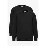 AC&Co / Altınyıldız Classics Erkek Siyah 2'li Paket Pamuklu Standart Fit Normal Kesim Bisiklet Yaka Sweatshirt Siyah
