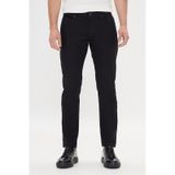 AC&Co / Altınyıldız Classics Erkek Siyah 360 Derece Her Yöne Esneyen Slim Fit Dar Kesim Diyagonal Desenli Pantolon