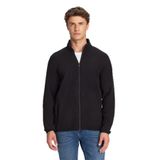 AC&Co / Altınyıldız Classics Erkek Siyah Anti-Pilling Tüylenme Yapmayan Standart Fit Bato Yaka Sweatshirt Polar Ceket