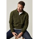 AC&Co / Altınyıldız Classics Erkek Siyah Anti-Pilling Tüylenme Yapmayan Standart Fit Dik Yaka Polar Sweatshirt