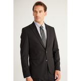 AC&Co / Altınyıldız Classics ERKEK SIYAH Ekstra Slim Fit Dar Kesim Kırlangıç Yaka Takım Elbise Siyah