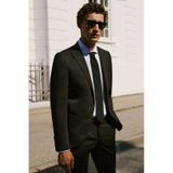 AC&Co / Altınyıldız Classics ERKEK SIYAH Ekstra Slim Fit Dar Kesim Kırlangıç Yaka Takım Elbise Siyah