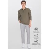 AC&Co / Altınyıldız Classics Erkek SIYAH MELANJ Pamuklu Standart Fit Normal Kesim Beli Lastikli Diagonal Desenli Örme Pantolon