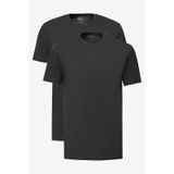 AC&Co / Altınyıldız Classics Erkek Sıyah-sıyah 2'li Paket Slim Fit Dar Kesim Pamuklu Basic Tişört